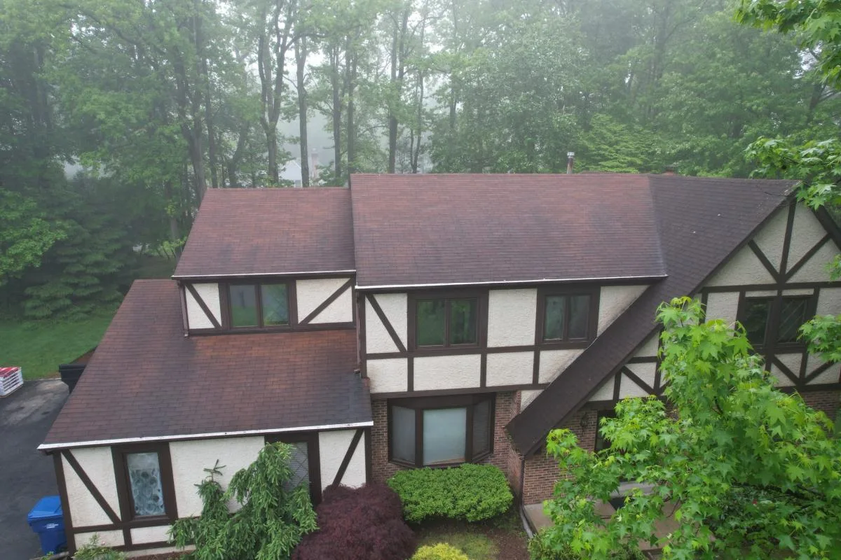 Aerial view of a completed DGC Roof project in New Jersey